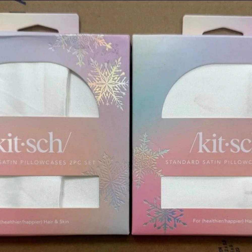LOT OF 2 Kitsch Beauty SATIN PILLOWCASE SET OF 2, Queen/Standard Size